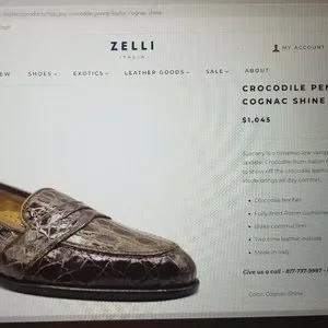 Zelli Crocodile loafers/slip on   low vamp   13 Wide Zelli Franco Crocodile Tassel Loafer Black - Sherman  main image 2